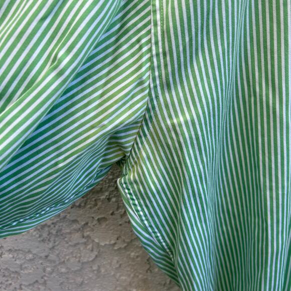 Robert Graham X Collection Green Stripe Button Up Long Sleeve Shirt Size M - Picture 6 of 7
